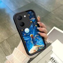 Ucuc Vivo Y27 5G/Y27S Uyumlu Siyah Silikon Şık Baskı Kılıf Darbeye Dayanıklı Kamera Korumalı