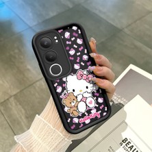 Ucuc Vivo Y19S 4G/Y19S Pro Uyumlu Siyah Silikon Şık Baskı Kılıf Darbeye Dayanıklı Kamera Korumalı