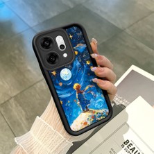 Ucuc Oppo RENO14 Pro Uyumlu Siyah Silikon Şık Baskı Kılıf Darbeye Dayanıklı Kamera Korumalı