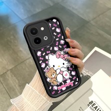 Ucuc Vivo Y28 4g Uyumlu Siyah Silikon Şık Baskı Kılıf Darbeye Dayanıklı Kamera Korumalı