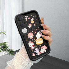 Ucuc Vivo Y31/Y21D Uyumlu Siyah Silikon Şık Baskı Kılıf Darbeye Dayanıklı Kamera Korumalı
