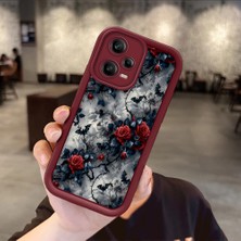 Ucuc Redmi Note 12 Pro 5g Uyumlu Darbeye Dayanıklı Kamera Korumalı Bordo Silikon Desenli Kılıf