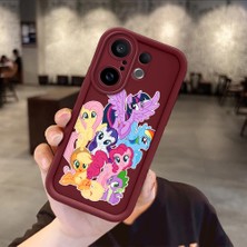 Ucuc Vivo X200 Fe Uyumlu Darbeye Dayanıklı Kamera Korumalı Bordo Silikon Baskı Desenli Kılıf