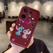 Ucuc Vivo X200 Fe Uyumlu Darbeye Dayanıklı Kamera Korumalı Bordo Silikon Baskı Desenli Kılıf