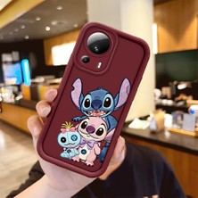 Ucuc Xiaomi 13 Lite Uyumlu Darbeye Dayanıklı Kamera Korumalı Bordo Silikon Baskı Desenli Kılıf