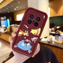 Ucuc Vivo X200 Pro Uyumlu Darbeye Dayanıklı Kamera Korumalı Bordo Silikon Baskı Desenli Kılıf