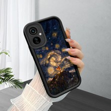 Ucuc Tecno Camon 19 NEO(CH6I) Uyumlu Siyah Silikon Şık Baskı Kılıf Darbeye Dayanıklı Kamera Korumalı