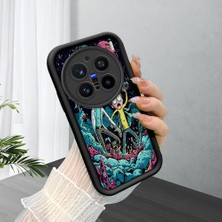 Ucuc Vivo X200 Pro Uyumlu Siyah Silikon Şık Baskı Kılıf Darbeye Dayanıklı Kamera Korumalı