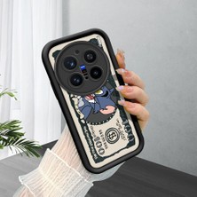Ucuc Vivo X200 Pro Uyumlu Siyah Silikon Şık Baskı Kılıf Darbeye Dayanıklı Kamera Korumalı