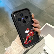 Ucuc Vivo X300 Uyumlu Siyah Silikon Şık Baskı Kılıf Darbeye Dayanıklı Kamera Korumalı