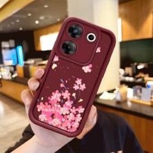 Ucuc Tecno Camon 20 Pro 5G(CK8N) Uyumlu Darbeye Dayanıklı Kamera Korumalı Bordo Silikon Desenli Kılıf