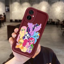 Ucuc Tecno Camon 19 Neo Uyumlu Darbeye Dayanıklı Kamera Korumalı Bordo Silikon Baskı Desenli Kılıf