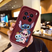 Ucuc Vivo X200 Pro Uyumlu Darbeye Dayanıklı Kamera Korumalı Bordo Silikon Baskı Desenli Kılıf