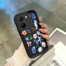Ucuc Vivo Y27 5G/Y27S Uyumlu Siyah Silikon Şık Baskı Kılıf Darbeye Dayanıklı Kamera Korumalı