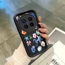 Ucuc Vivo X300 Pro Uyumlu Siyah Silikon Şık Baskı Kılıf Darbeye Dayanıklı Kamera Korumalı