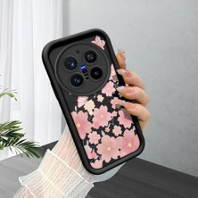 Ucuc Vivo X200 Pro Uyumlu Siyah Silikon Şık Baskı Kılıf Darbeye Dayanıklı Kamera Korumalı