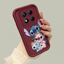 Ucuc Xiaomi Redmi Note 14 Pro 4g Uyumlu Darbeye Dayanıklı Kamera Korumalı Bordo Silikon Baskı Desenli Kılıf