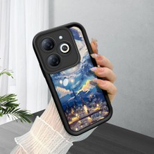 Ucuc Infinix Smart 8/8 Pro Uyumlu Siyah Silikon Şık Baskı Kılıf Darbeye Dayanıklı Kamera Korumalı