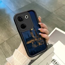 Ucuc Tecno Camon 20(CK6N) Uyumlu Siyah Silikon Şık Baskı Kılıf Darbeye Dayanıklı Kamera Korumalı