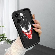 Ucuc Oppo RENO14 Pro Uyumlu Siyah Silikon Şık Baskı Kılıf Darbeye Dayanıklı Kamera Korumalı
