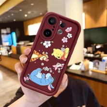 Ucuc Vivo X200 Fe Uyumlu Darbeye Dayanıklı Kamera Korumalı Bordo Silikon Baskı Desenli Kılıf