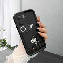 Ucuc Vivo Y19S 4G/Y19S Pro Uyumlu Siyah Silikon Şık Baskı Kılıf Darbeye Dayanıklı Kamera Korumalı