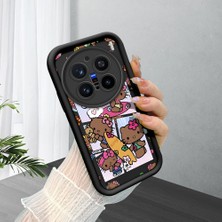 Ucuc Vivo X200 Pro Uyumlu Siyah Silikon Şık Baskı Kılıf Darbeye Dayanıklı Kamera Korumalı