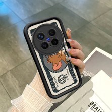 Ucuc Vivo X300 Pro Uyumlu Siyah Silikon Şık Baskı Kılıf Darbeye Dayanıklı Kamera Korumalı