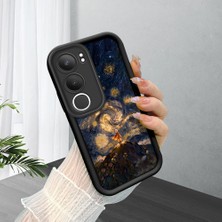 Ucuc Vivo Y29 5g Uyumlu Siyah Silikon Şık Baskı Kılıf Darbeye Dayanıklı Kamera Korumalı