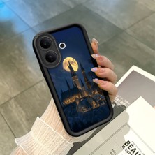Ucuc Vivo V60 Lite 4g/5g Uyumlu Siyah Silikon Şık Baskı Kılıf Darbeye Dayanıklı Kamera Korumalı