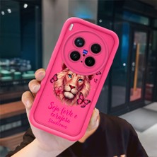 Ucuc Vivo X300 Pro Uyumlu Pembe Kırmızı Silikon Kılıf Darbeye Dayanıklı Kamera Koruma