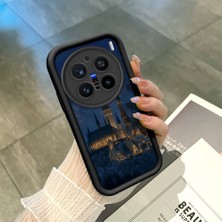 Ucuc Vivo X200 Pro Uyumlu Siyah Silikon Şık Baskı Kılıf Darbeye Dayanıklı Kamera Korumalı