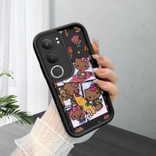 Ucuc Vivo Y29 5g Uyumlu Siyah Silikon Şık Baskı Kılıf Darbeye Dayanıklı Kamera Korumalı