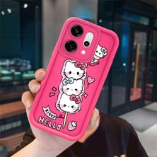 Ucuc Oppo Reno 14 Pro Uyumlu Pembe Kırmızı Silikon Kılıf Darbeye Dayanıklı Kamera Koruma