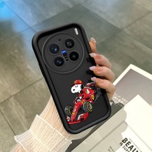 Ucuc Vivo X200 Pro Uyumlu Siyah Silikon Şık Baskı Kılıf Darbeye Dayanıklı Kamera Korumalı