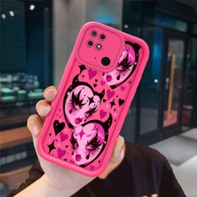 Ucuc Redmi 10C Uyumlu Pembe Kırmızı Silikon Kılıf Darbeye Dayanıklı Kamera Koruma
