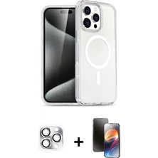 Marsilyan™- iPhone 16 Pro Max Kılıf Nova Asil Prime - Siyah 3D Antistatik Mat Seramik Nano Ekran Koruyucu + Gümüş Pers Alüminyum Kamera Lens