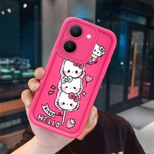 Ucuc Vivo Y27 5G/Y27S Uyumlu Pembe Kırmızı Silikon Kılıf Darbeye Dayanıklı Kamera Koruma