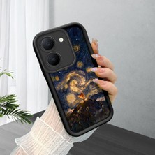 Ucuc Vivo Y27 5G/Y27S Uyumlu Siyah Silikon Şık Baskı Kılıf Darbeye Dayanıklı Kamera Korumalı