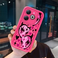 Ucuc Infinix Smart 8/8 Pro Uyumlu Pembe Kırmızı Silikon Kılıf Darbeye Dayanıklı Kamera Koruma