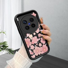 Ucuc Vivo X300 Pro Uyumlu Siyah Silikon Şık Baskı Kılıf Darbeye Dayanıklı Kamera Korumalı