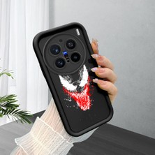 Ucuc Vivo X200 Pro Uyumlu Siyah Silikon Şık Baskı Kılıf Darbeye Dayanıklı Kamera Korumalı