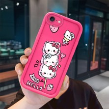 Ucuc iPhone 7/8/se 2020 2022 Uyumlu Pembe Kırmızı Silikon Kılıf Darbeye Dayanıklı Kamera Koruma