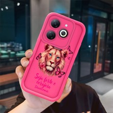 Ucuc Infinix Smart 8/8 Pro Uyumlu Pembe Kırmızı Silikon Kılıf Darbeye Dayanıklı Kamera Koruma