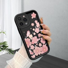 Ucuc iPhone 13 Pro Max Uyumlu Siyah Silikon Şık Baskı Kılıf Darbeye Dayanıklı Kamera Korumalı