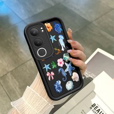 Ucuc Vivo Y19S 4G/Y19S Pro Uyumlu Siyah Silikon Şık Baskı Kılıf Darbeye Dayanıklı Kamera Korumalı