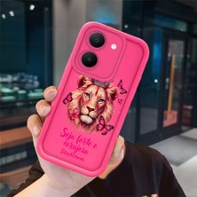 Ucuc Vivo Y27 5G/Y27S Uyumlu Pembe Kırmızı Silikon Kılıf Darbeye Dayanıklı Kamera Koruma
