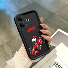 Ucuc Vivo V60 Lite 4g/5g Uyumlu Siyah Silikon Şık Baskı Kılıf Darbeye Dayanıklı Kamera Korumalı