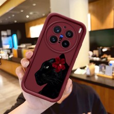 Ucuc Vivo X200 Pro Uyumlu Darbeye Dayanıklı Kamera Korumalı Bordo Silikon Baskı Desenli Kılıf