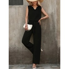 Alyn Wear Kadın Kolsuz V Yakalı Aerobin Bluz ve Belden Kuşaklı Pantolon Ikili Takım